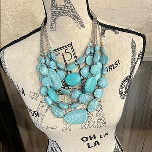 Vibrant Blue Multi-Strand Necklace